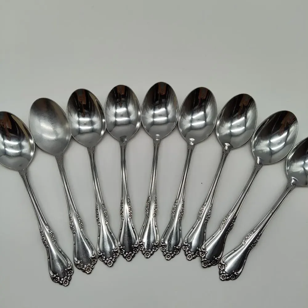9X Tbsp Oneida Wm Rogers Mansfield Amadeus Table Spoons Stainless Steel